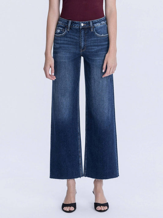 TUMMY CONTROL SUPER HIGH RISE WIDE LEG JEANS