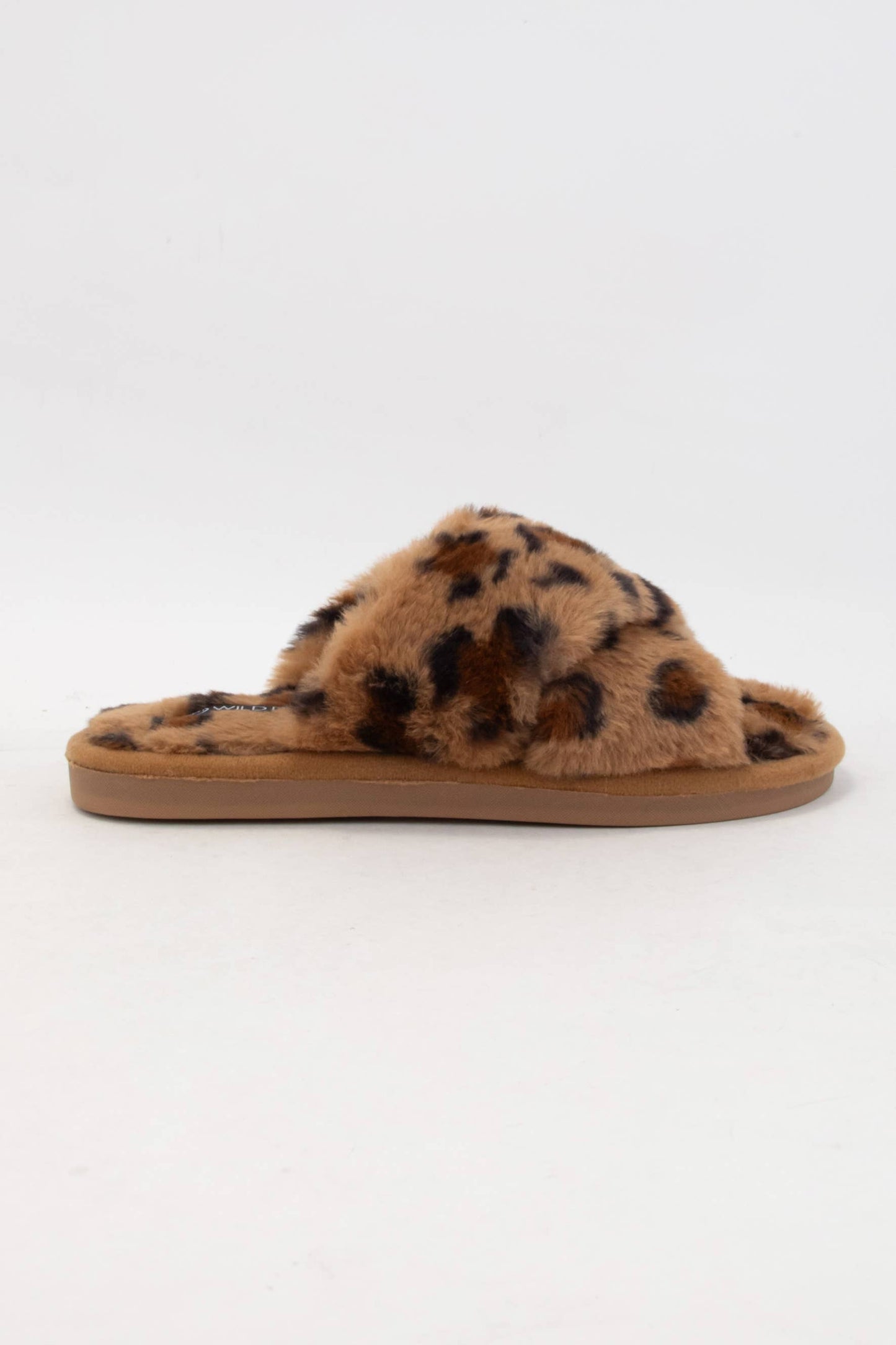 FLUFFY FUR CROSS UPPER COZY SLIPPERS