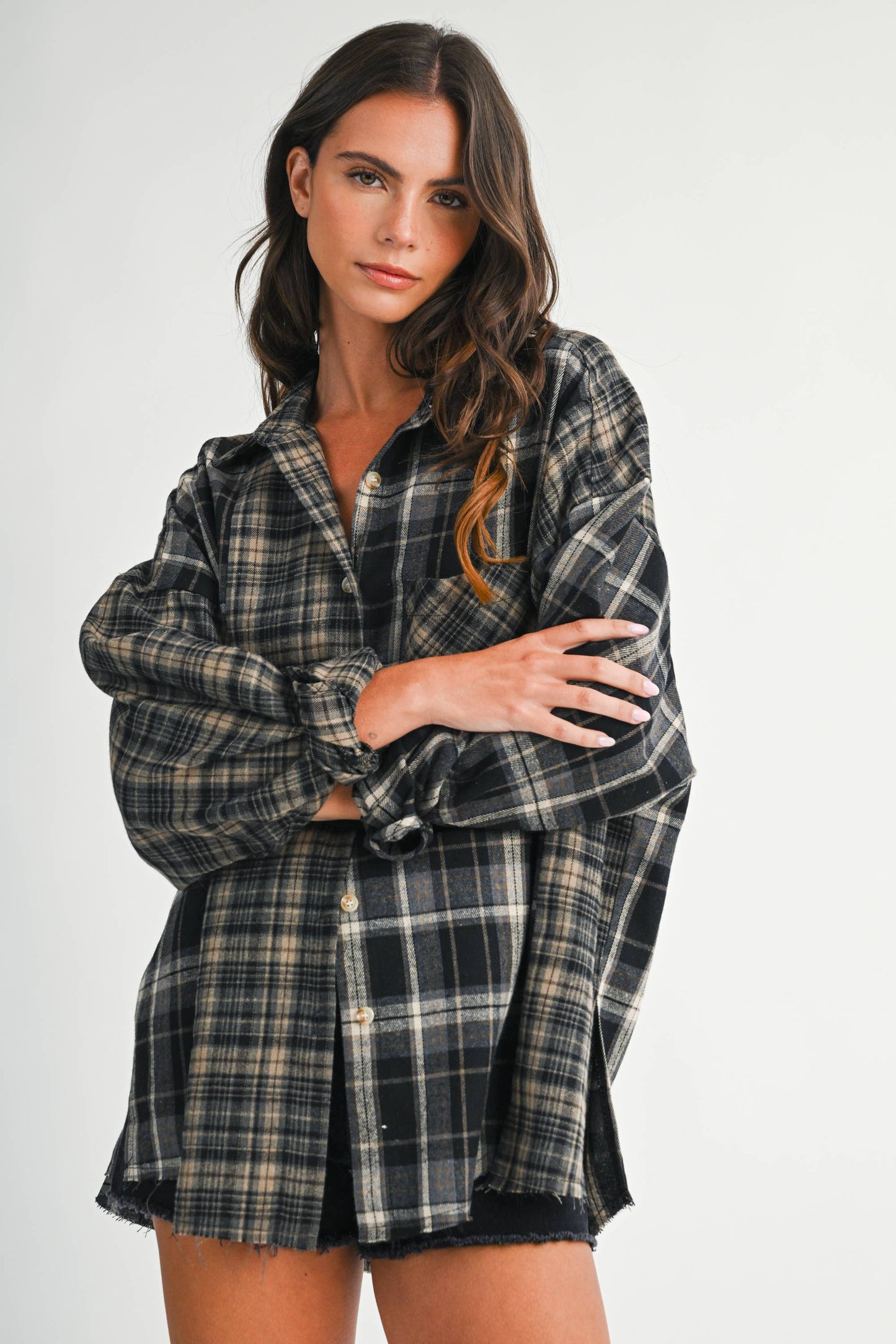 The Oxford Patchwork Flannel — Charcoal