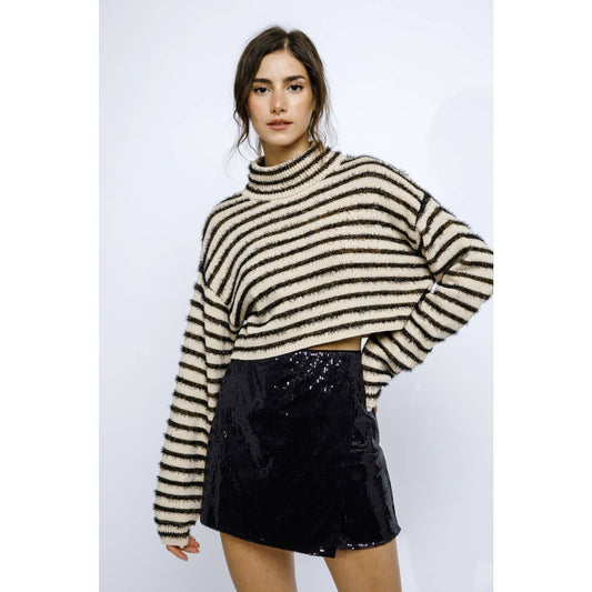 Cropped Ribbed Sweater