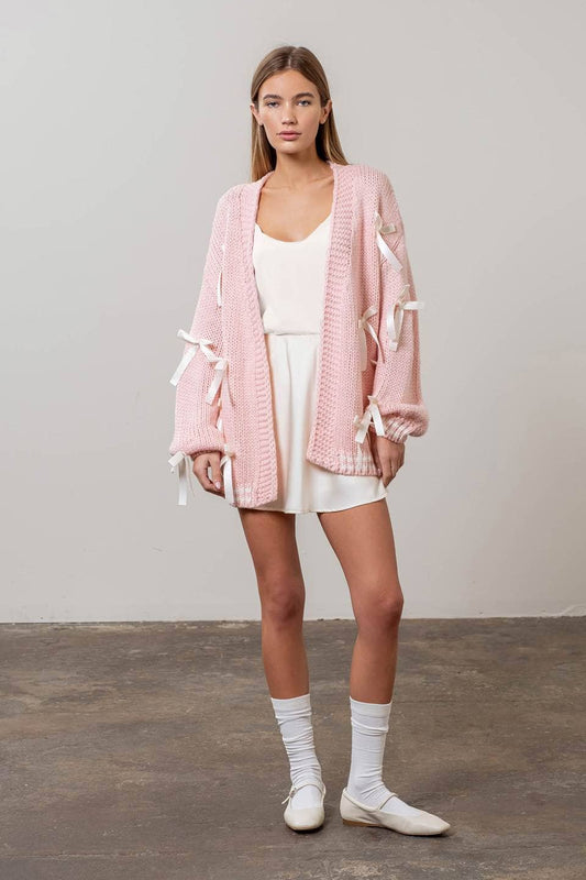 SATIN RIBBON CARDIGAN