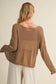 Mustard Seed - Sheer Knit Dropped Shoulder Pullover
: DK. TAUPE / L
