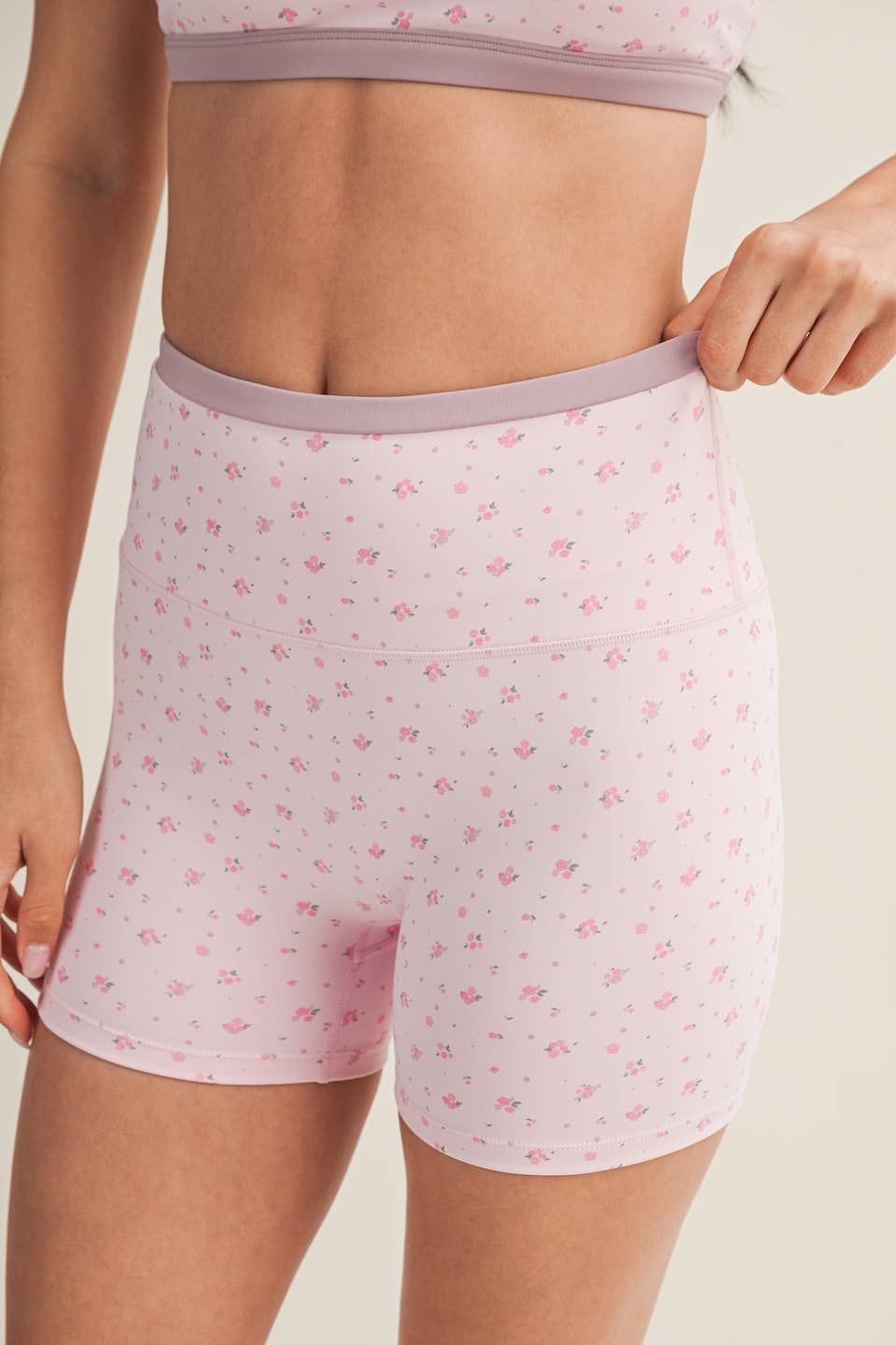 Blush Bloom Biker Shorts 🌸🤍
