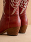 The Samara | Red Embroidered Tall Boot