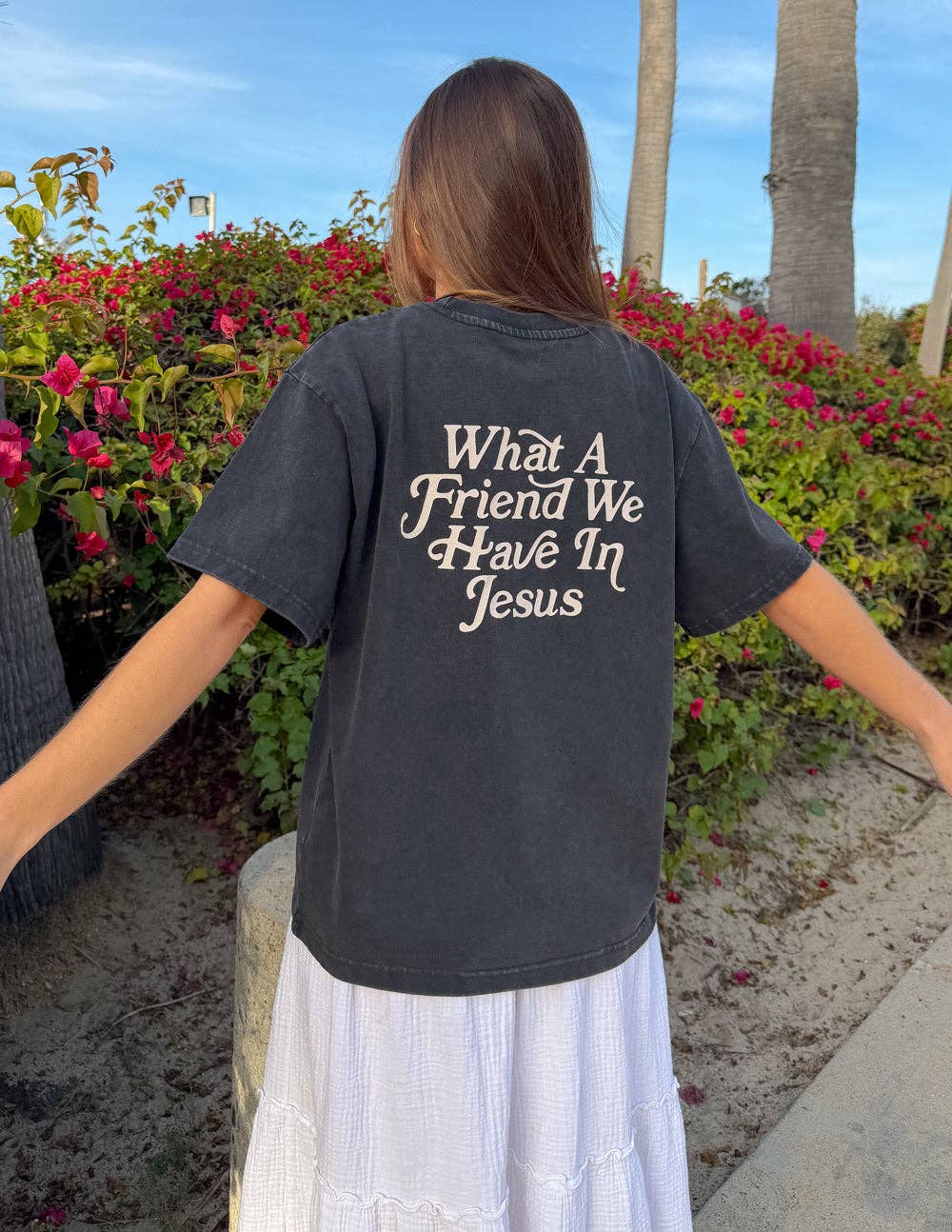 What a Friend in Jesus Heavyweight Tee — Black