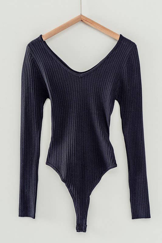 Basic Knit Ribbed Bodysuit