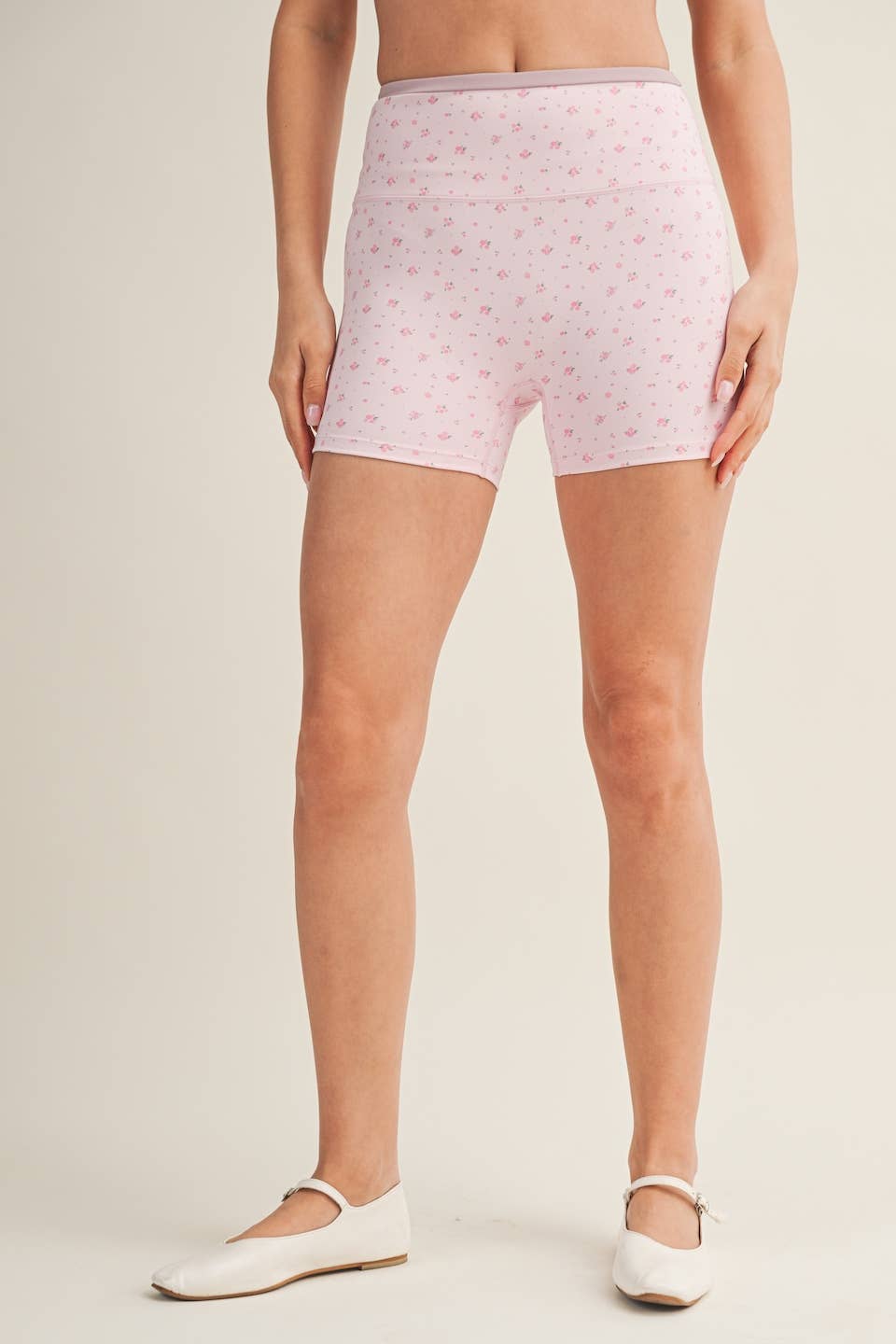 Blush Bloom Biker Shorts 🌸🤍