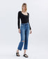 HIGH RISE DISTRESSED CROP STRAIGHT JEANS