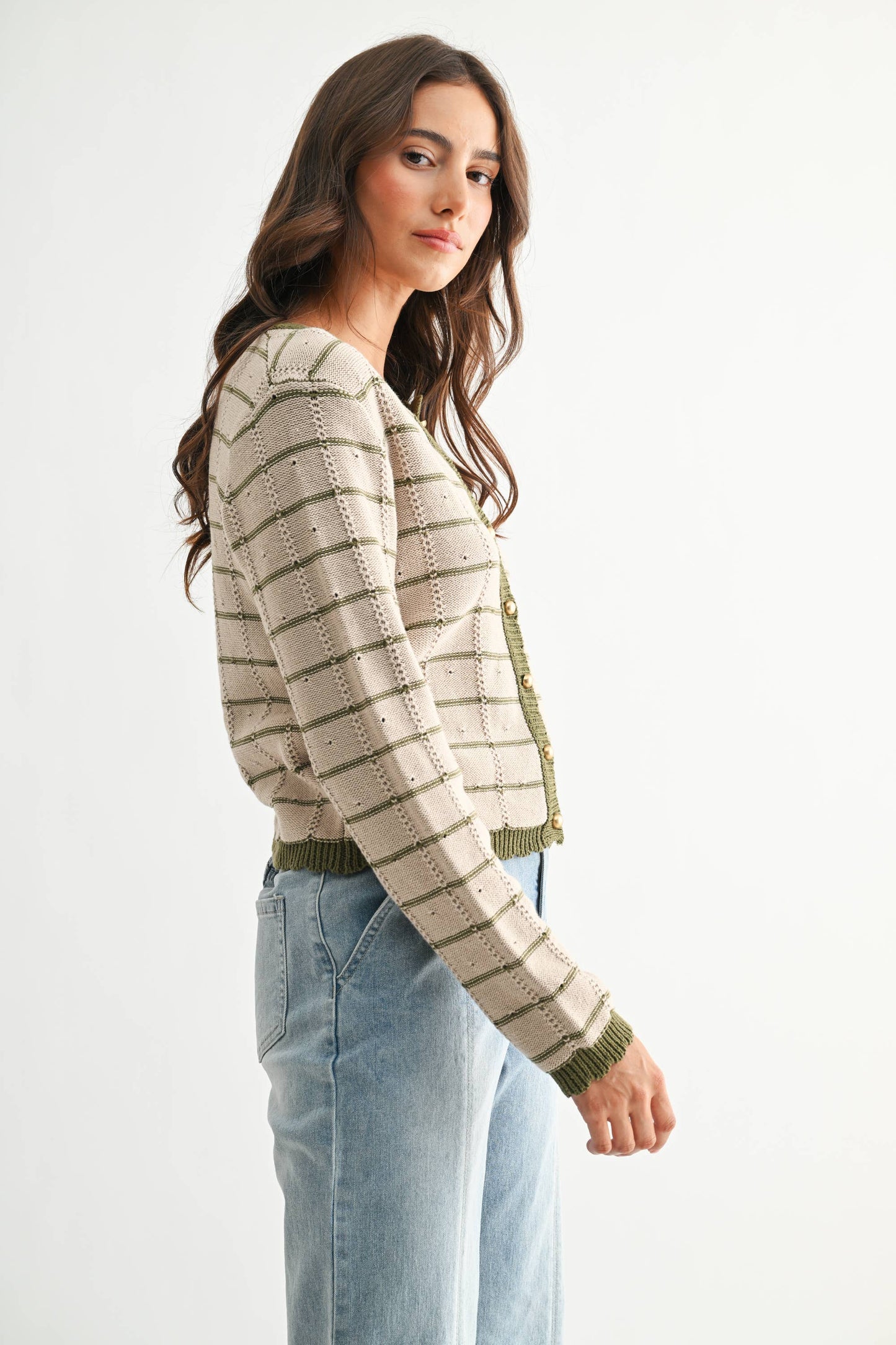 The Olive Grove Button-Up Cardigan
