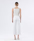 WHITE HIGH RISE UNEVEN RAW HEM CROP WIDE JEANS