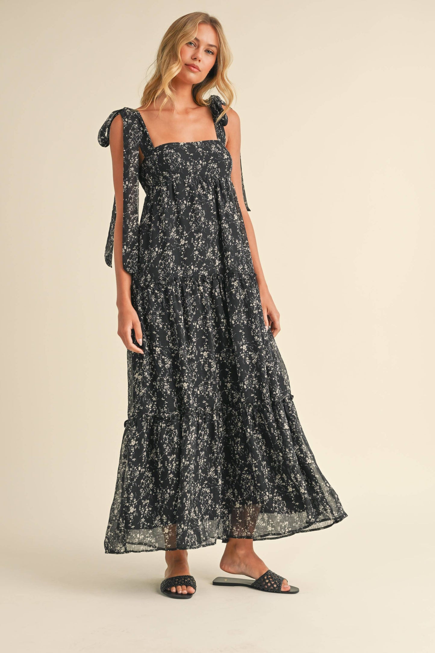 Garden Whimsy Babydoll Maxi Dress