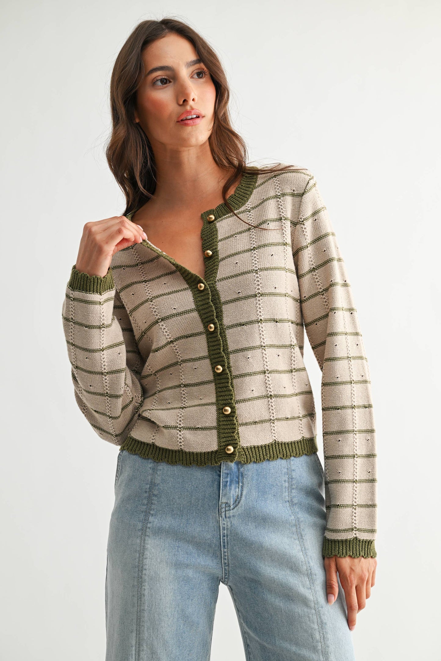 The Olive Grove Button-Up Cardigan