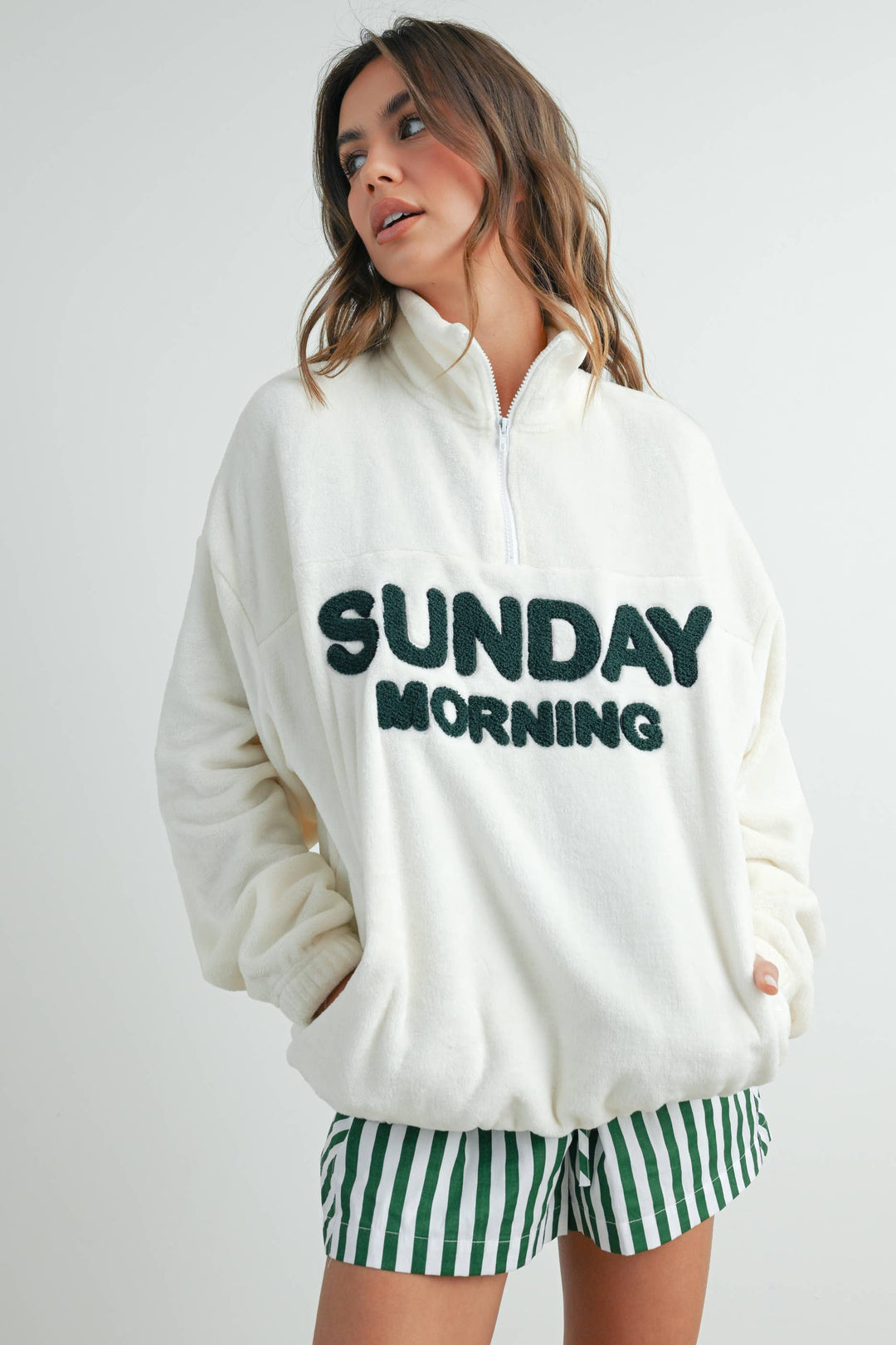 Sunday Morning Half-Zip Pullover Sweatshirt