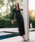 HIGH RISE RAW HEM CROP JET BLACK WIDE LEG JEANS