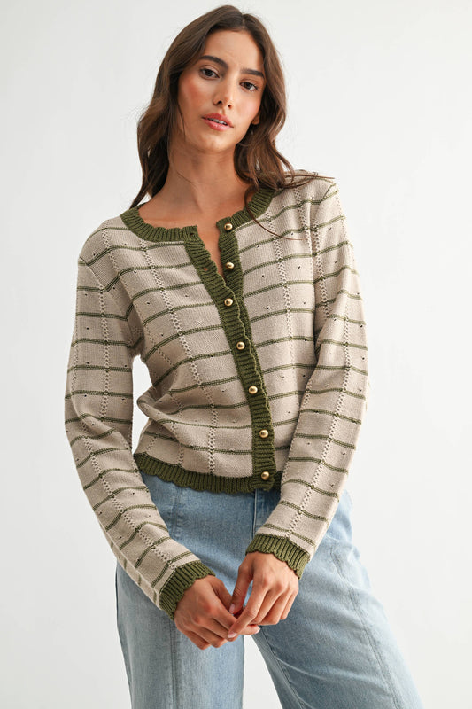 The Olive Grove Button-Up Cardigan
