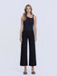 HIGH RISE RAW HEM CROP JET BLACK WIDE LEG JEANS