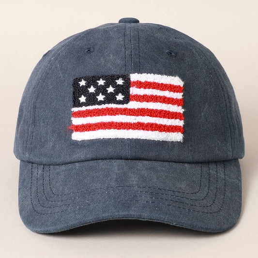 American Flag Chenille Patch Baseball Cap