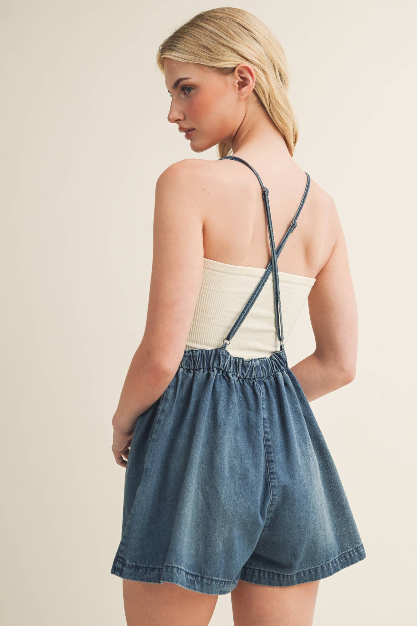 The Sweetheart Denim Romper