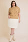 PLUS PUFF SHORT SLEEVE "HEART" EMBROIDERED SWEATER