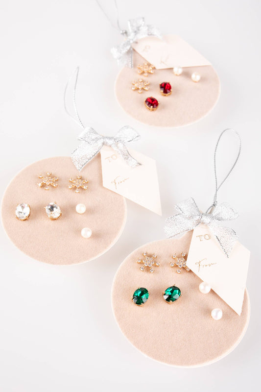 Clara Holiday Ornament Earring Trio