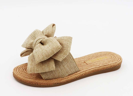 Women Braided Sole Bow Tie Slipon Sandals